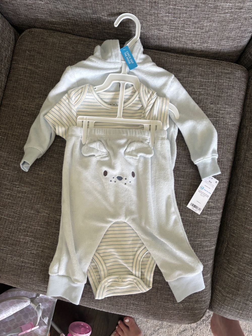 Carter's Light Baby One-Piece Set with Bear Face